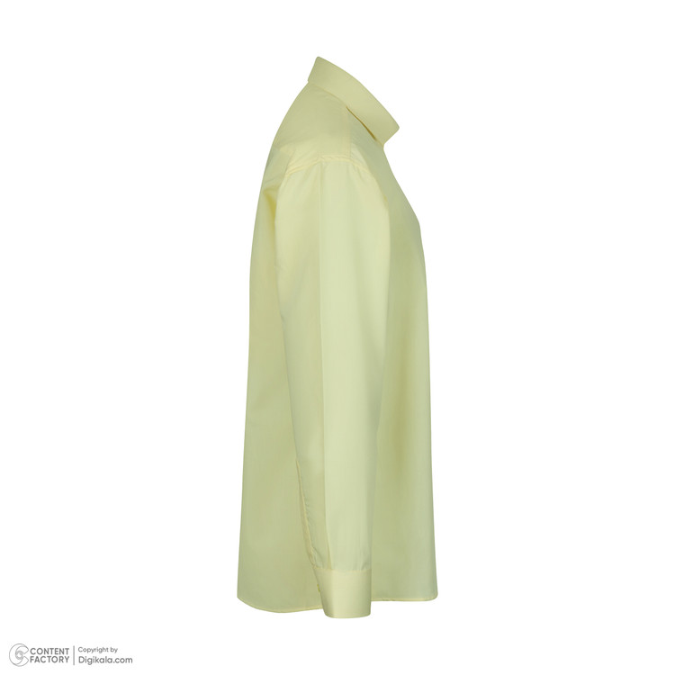 پیراهن آستین بلند مردانه مدل لیمویی ساده کد PB0003