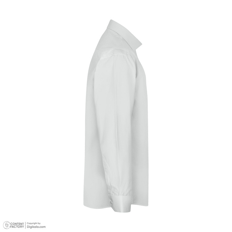 پیراهن آستین بلند مردانه مدل سفید ساده کد PB0003