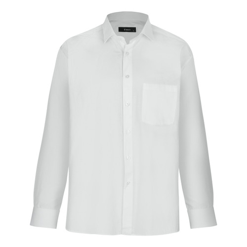 پیراهن آستین بلند مردانه مدل سفید ساده کد PB0003