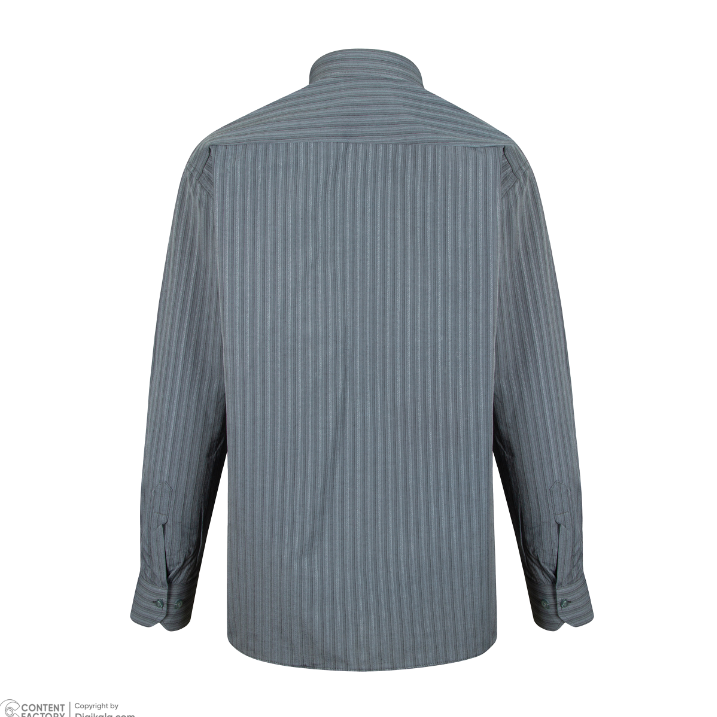 پیراهن تترون آستین بلند مردانه مدل نوک مدادی راه راه کد PB0004