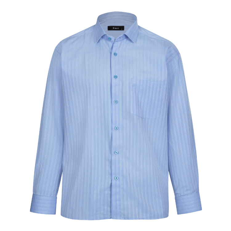 پیراهن تترون آستین بلند مردانه مدل یاسی راه راه کد PB0004