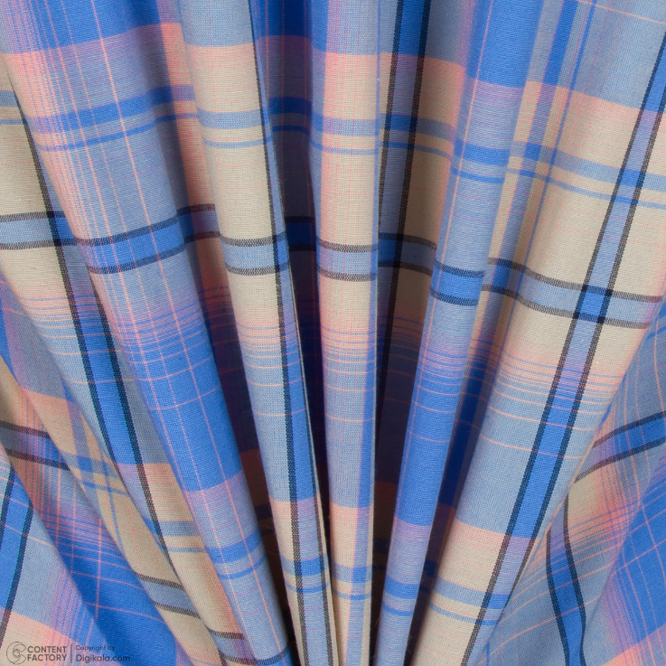 پیراهن آستین بلند مردانه مدل آبی چهار خونه کد PB0009