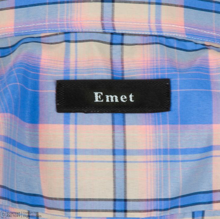 پیراهن آستین بلند مردانه مدل آبی چهار خونه کد PB0009