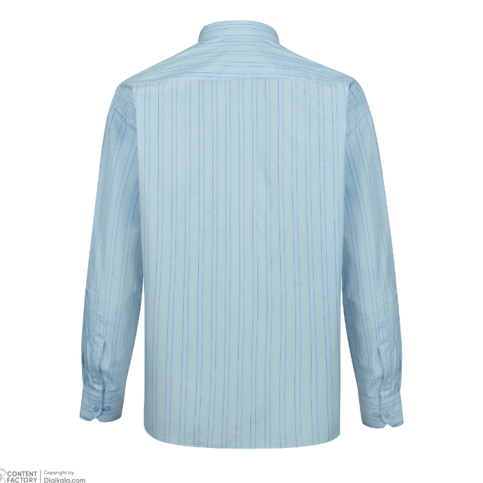 پیراهن آستین بلند مردانه مدل آبی روشن راه راه کد PB0002