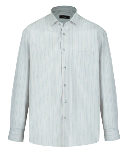 پیراهن آستین بلند مردانه مدل طوسی روشن راه راه کد PB0002