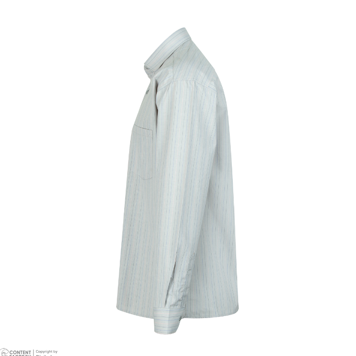 پیراهن آستین بلند مردانه مدل طوسی روشن راه راه کد PB0002