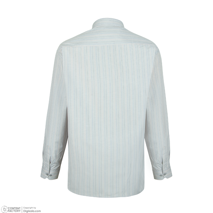 پیراهن آستین بلند مردانه مدل طوسی روشن راه راه کد PB0002