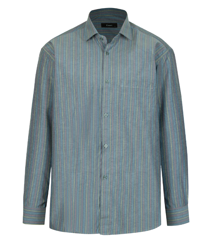 پیراهن آستین بلند مردانه مدل نوک مدادی راه راه کد PB0002