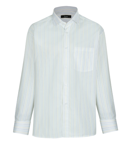 پیراهن آستین بلند مردانه مدل سفید راه راه کد PB0002