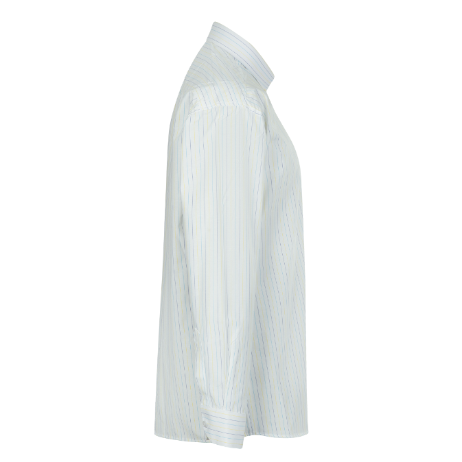 پیراهن آستین بلند مردانه مدل سفید راه راه کد PB0002