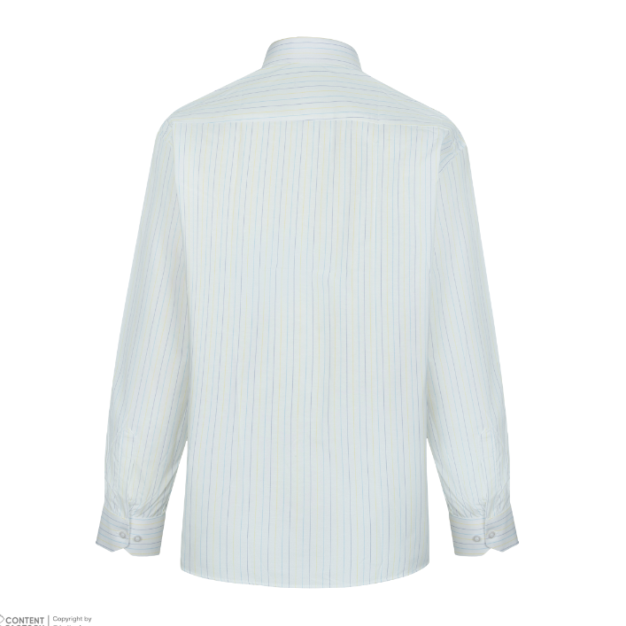 پیراهن آستین بلند مردانه مدل سفید راه راه کد PB0002