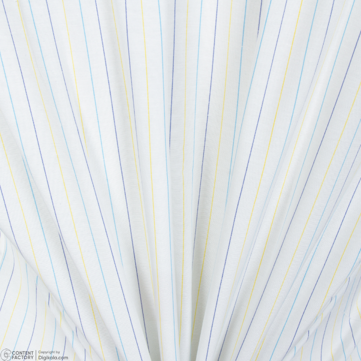 پیراهن آستین بلند مردانه مدل سفید راه راه کد PB0002