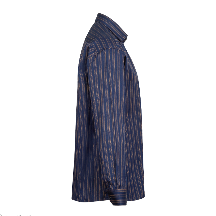 پیراهن آستین بلند مردانه مدل سرمه ای راه راه کد PB0011