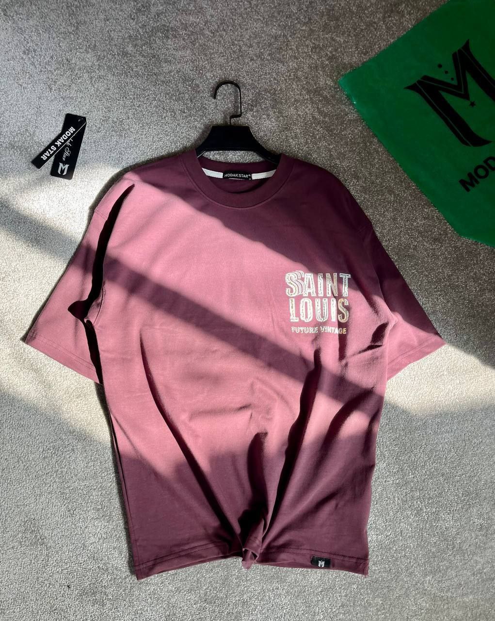 تصویر تیشرت آلویی پارچه ماکان قواره باکسی مدل LOUIS کد TSH0028 